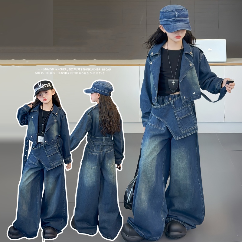 Street Fashion Korean Girl - 2025 AW Girl Clothes Sets Kids