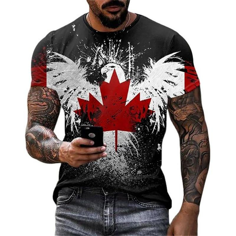 Retro Canada Flag T-shirt 3D P - Street Fashion Canada recension och pris