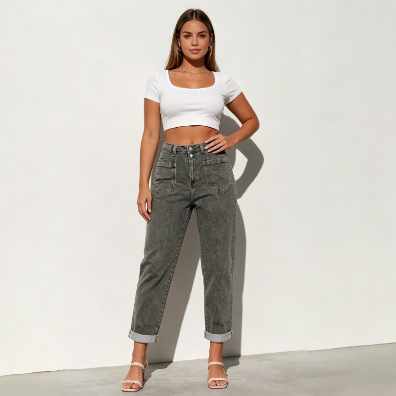 Women Plus Size American High  - Street Fashion Jeans Women recension och pris