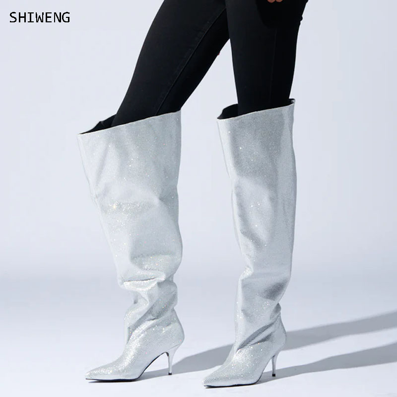 2026 Knee High Silver Crystal  - Street Fashion Rome 2026 recension och pris