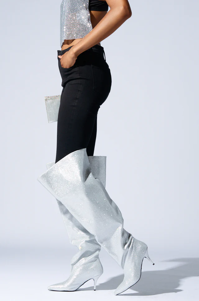 2026 Knee High Silver Crystal  - Street Fashion Rome 2026 recension och pris