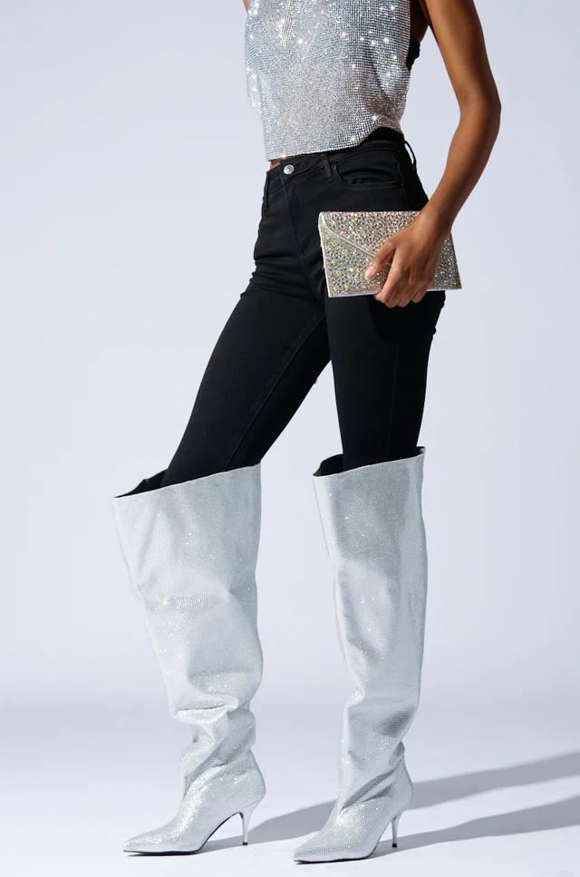 2026 Knee High Silver Crystal  - Street Fashion Rome 2026 recension och pris