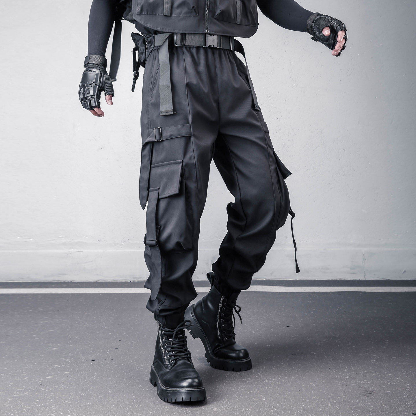 Dark Techwear-style multi-pock - Techwear Pants Tactical recension och pris