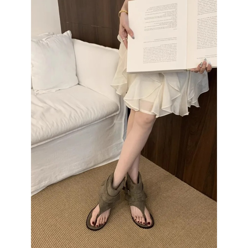 Fashion Open Toe Flats Sheepsk - Street Fashion Rome 2026 recension och pris