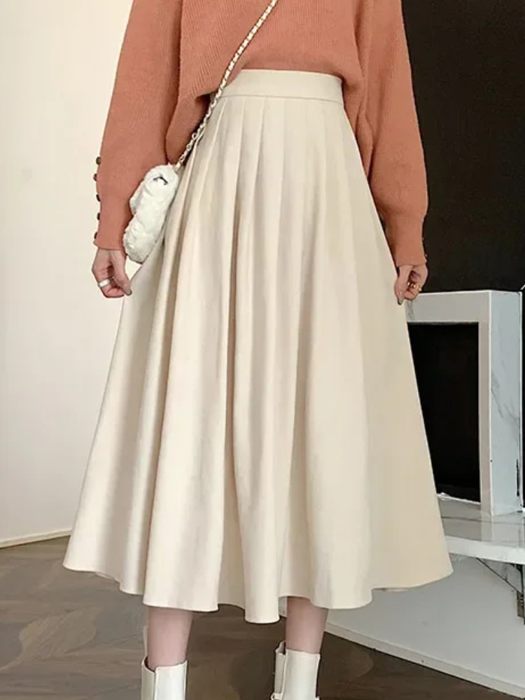 Women's Vintage Pleated Skirt  - Street Fashion Korean Girl recension och pris