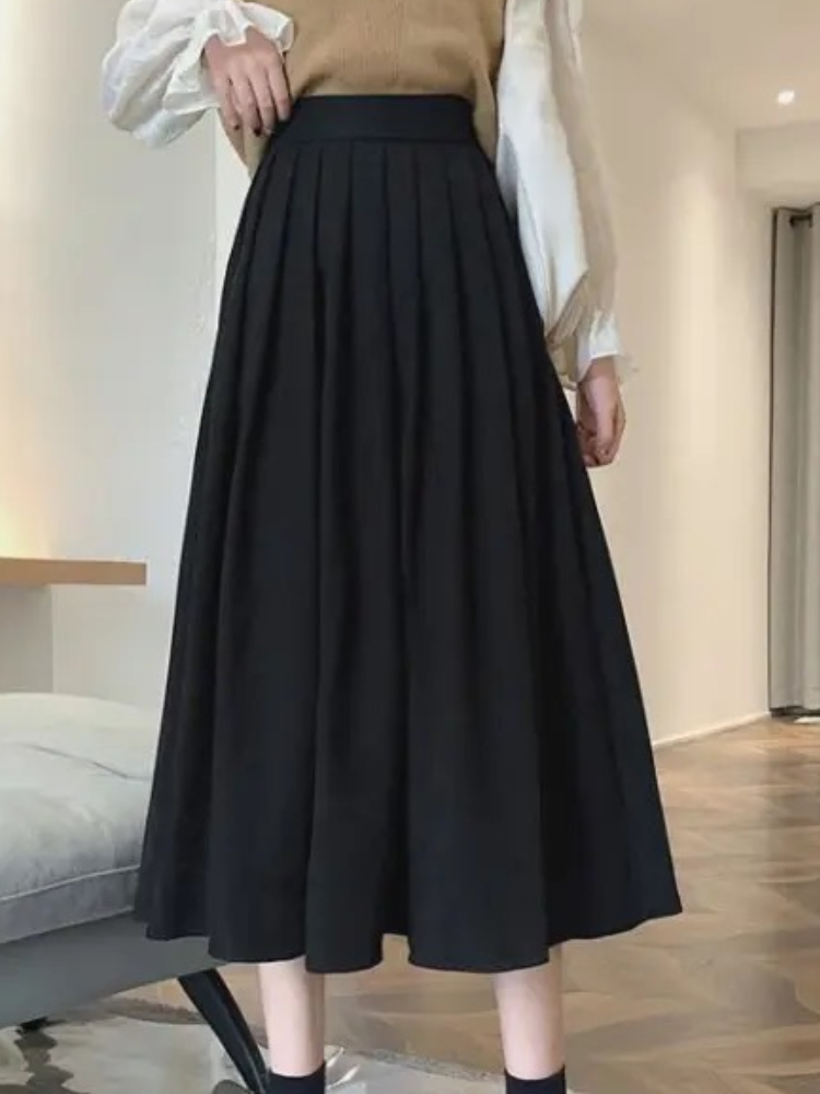 Women's Vintage Pleated Skirt  - Street Fashion Korean Girl recension och pris