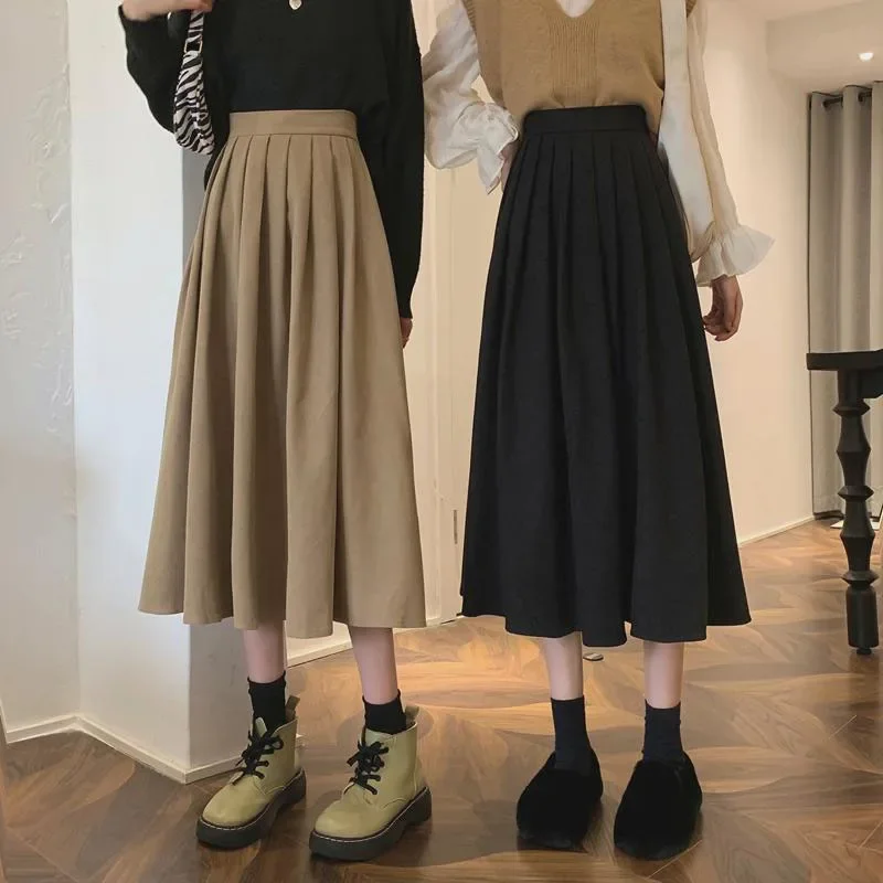 Women's Vintage Pleated Skirt  - Street Fashion Korean Girl recension och pris