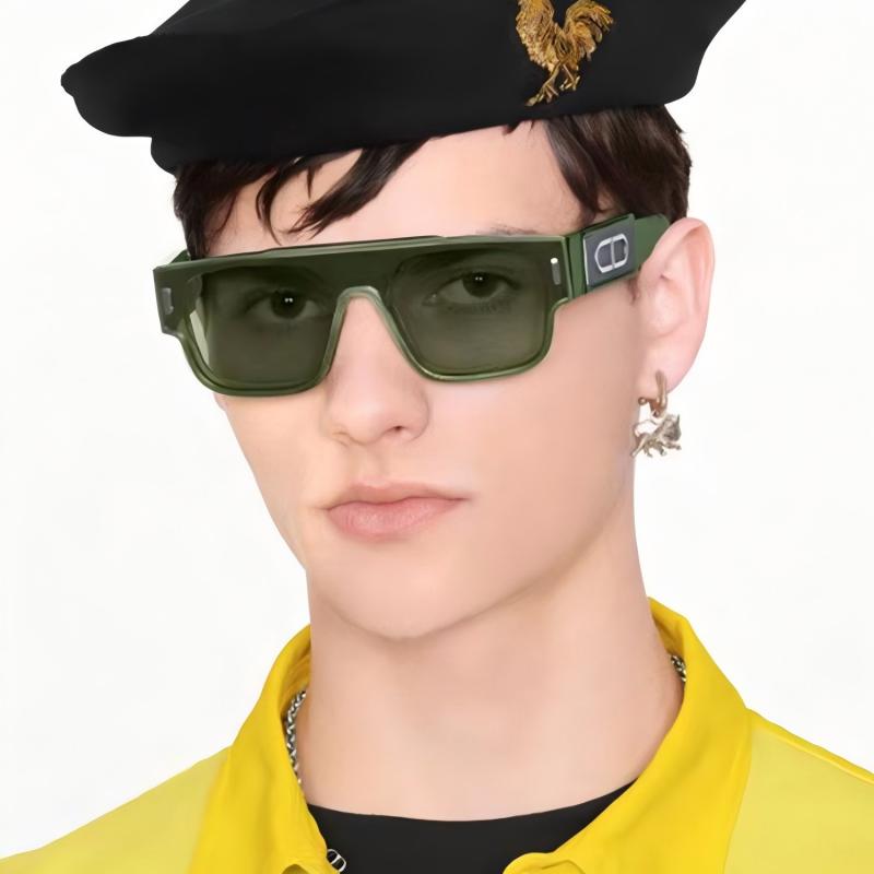 Trendy Green Square Frame Sung - Street Fashion Shoot recension och pris