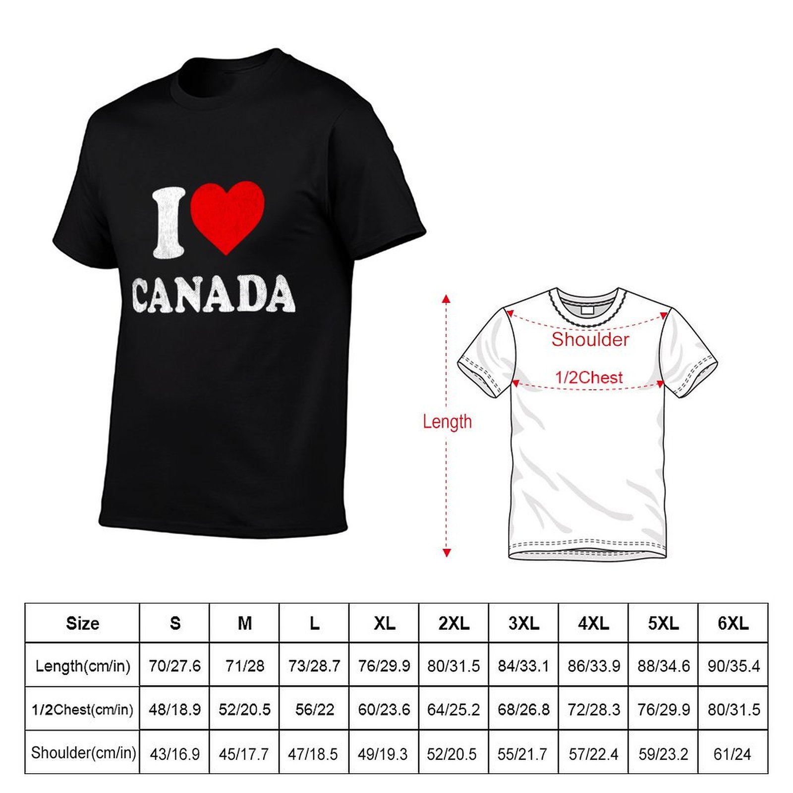 I Love Canada Tshirt Souvenir  - Street Fashion Canada recension och pris